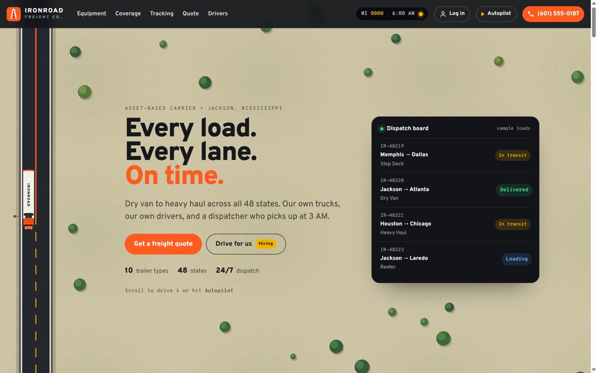 Ironroad Freight website
