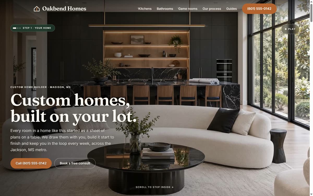 Oakbend Homes website